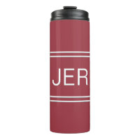 Initiales monogrammes Crimson Red Travel Drinkware