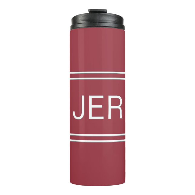 Bouteilles Isothermes Initiales monogrammes Crimson Red Travel Drinkware (Devant)