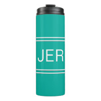 Initiales Monogrammes Turquoise Vert Voyage Verre