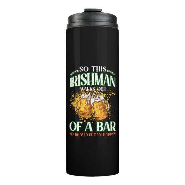 Bouteilles Isothermes Irishman Boire de la bière Saint Patrick's Day (Devant)