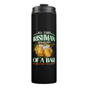 Bouteilles Isothermes Irlandais buvant de la bière St. Patrick's Day