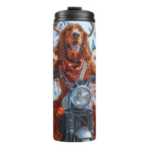 Bouteilles Isothermes Irlandais Red Setter Chien chevauchant la moto Noë