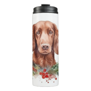 Bouteilles Isothermes Irlandais Red Setter Festive Wreath Pup