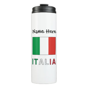 Bouteilles Isothermes Italie et Drapeau Italien avec Votre Nom