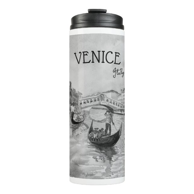 Bouteilles Isothermes Italie Travel - VENICE souvenir noir et blanc (Devant)