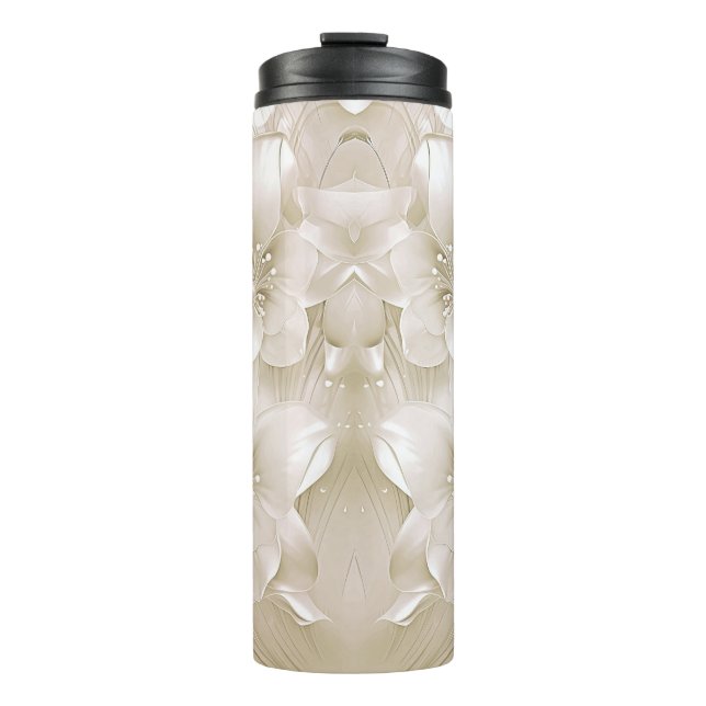 Bouteilles Isothermes Ivory White Flowers Thermal Tumbler (Devant)