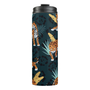 Bouteilles Isothermes Jaguar Palms sans couture Motif Vintage