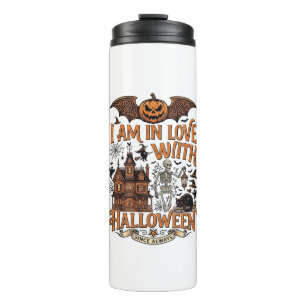 Bouteilles Isothermes J'aime Halloween Maison Hantée Squelette Citrouill