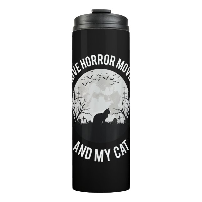 Bouteilles Isothermes J'Aime Les Films D'Horreur Et Mon Chat (Devant)