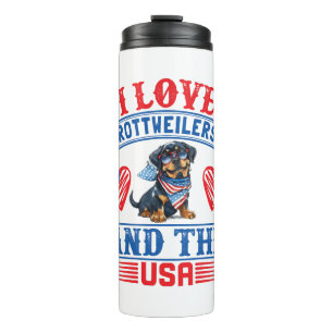 Bouteilles Isothermes J'aime les Rottweilers et les USA
