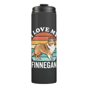 Bouteilles Isothermes J'aime mon Finnegan Sheltie Retro Sunset