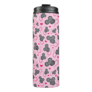 Bouteilles Isothermes J'aime mon motif de souris dans le rose