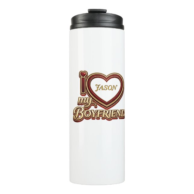 Bouteilles Isothermes J'aime mon petit ami sur mesure (Devant)