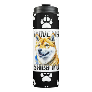 Bouteilles Isothermes J'Aime Mon Shiba Inu Propriétaire de chien