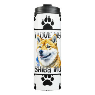 Bouteilles Isothermes J'Aime Mon Shiba Inu Propriétaire de chien