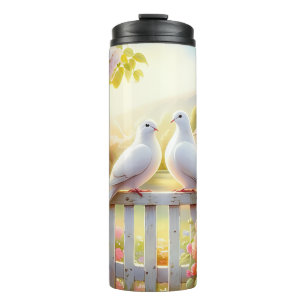 Bouteilles Isothermes Jardin de cottage aux colombes blanches