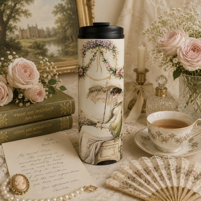 Bouteilles Isothermes Jardin de roses de Regency lisant une dame (Créateur téléchargé)