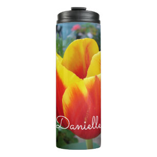 Bouteilles Isothermes Jardin fleuri de la Tulipe rouge et jaune Photo