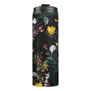 Bouteilles Isothermes Jardin floral foncé : Motif nocturne florissant