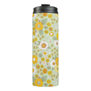Bouteilles Isothermes Jardin Floral Jaune Motif