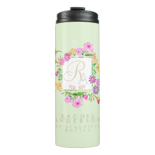 Bouteilles Isothermes Jardin Floral Monogramme vert