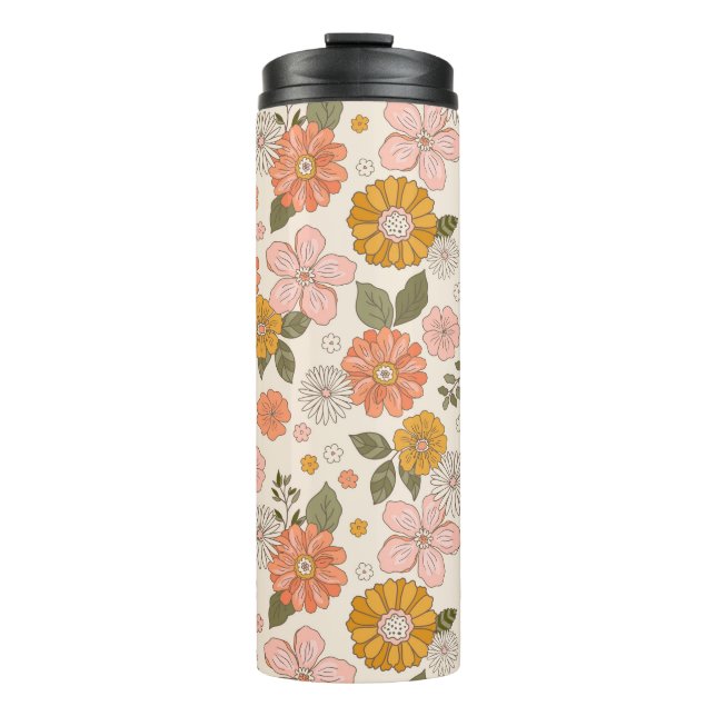 Bouteilles Isothermes Jardin rose et orange Motif (Devant)