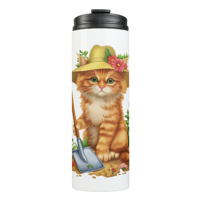 Bouteilles Isothermes Jardinage avec chats (Devant)