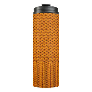 Bouteilles Isothermes Jaune clair : texture tricotée artisanale.