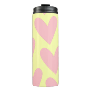 Bouteilles Isothermes Jaune rose mignon Coeur simple Motif Y2K
