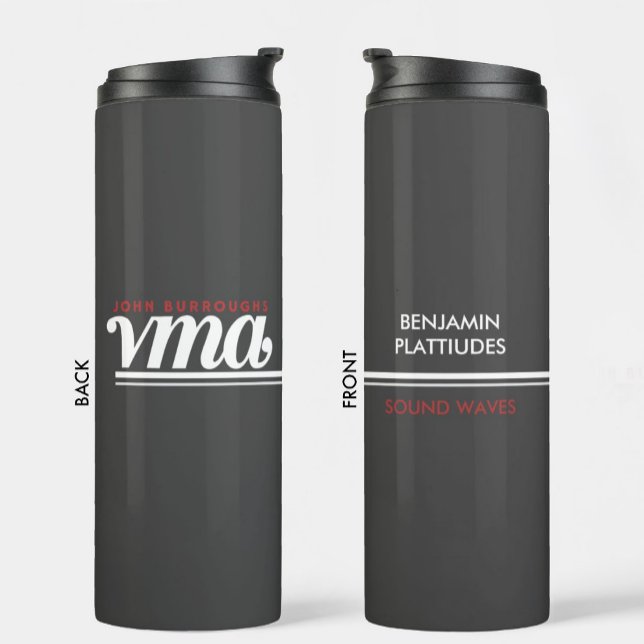 Bouteilles Isothermes JBHS VMA noir avec logo blanc personnalisable (Créateur téléchargé)