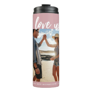 Bouteilles Isothermes Je nous aime Script Photo rose et blanc