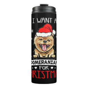 Bouteilles Isothermes Je Veux Pour Noël Est Un Chien Poméranien Santa Ha