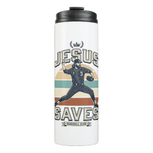 Bouteilles Isothermes Jésus Sauve Baseball Vintage Christian Vector Desi