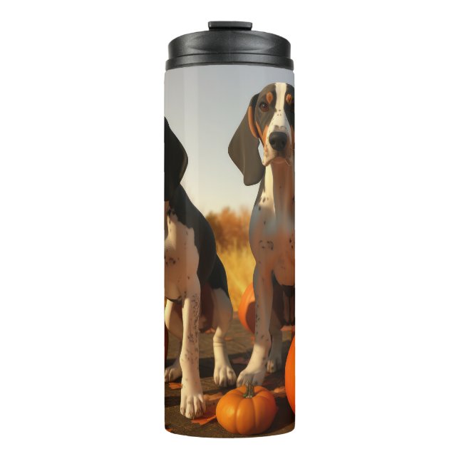 Bouteilles Isothermes Jeune Coonhound de Treeing Walker Automne Citrouil (Devant)