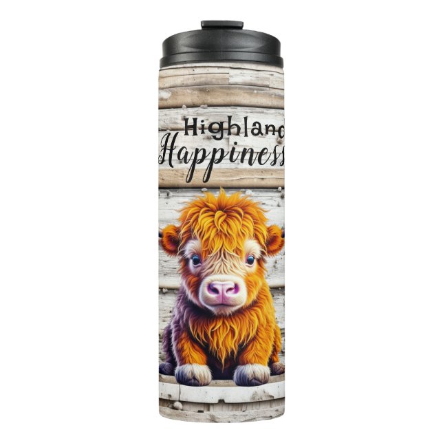 Bouteilles Isothermes Joie des Highlands | Bébé Vache Mignonne (Devant)