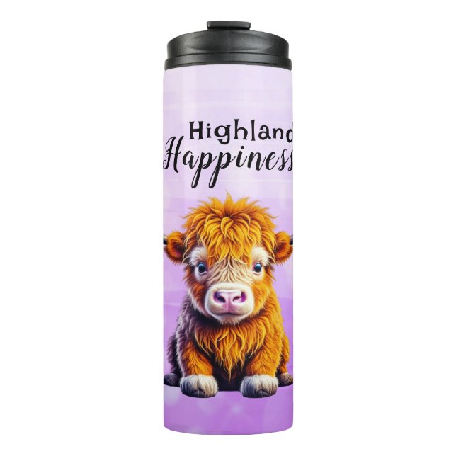 Bouteilles Isothermes Joie des Highlands | Bébé Vache Mignonne (Devant)