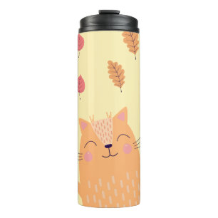 Bouteilles Isothermes Joli chat orange roux jouant dans les feuilles d'a