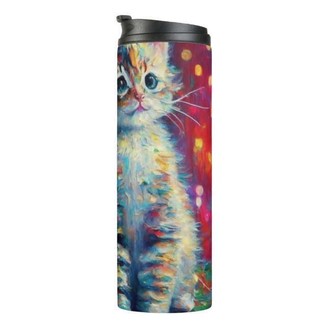 Bouteilles Isothermes Joli chaton de Noël | Joyeux No-Kit (Tourné sur la droite)