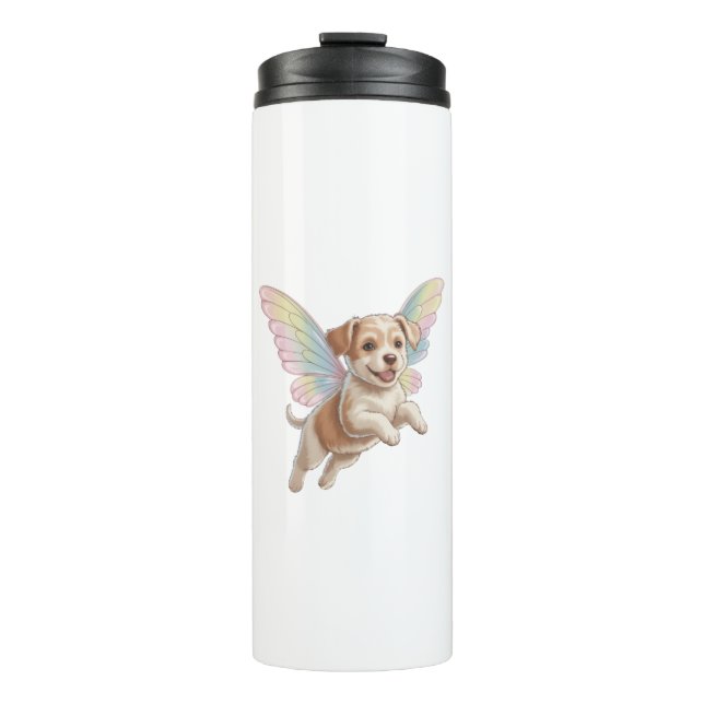 Bouteilles Isothermes Joli chiot avec des ailes de fée lumineuses — Anim (Devant)