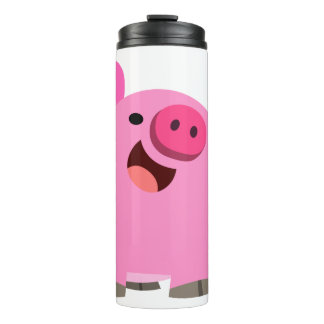 Bouteilles Isothermes Joli Cochon De Caricature En Rire