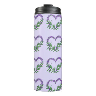 Bouteilles Isothermes Joli cœur floral lavande