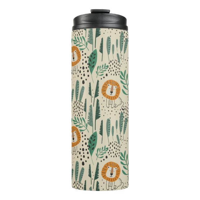 Bouteilles Isothermes Joli Doodle Lion Jungle Rainforest Motif (Devant)
