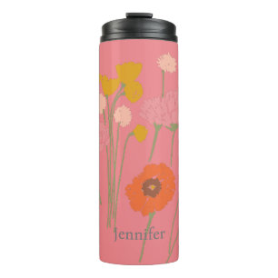 Bouteilles Isothermes Joli Floral Moderne Avec Nom Personnalisé