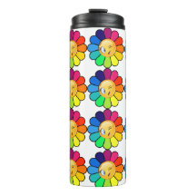 Joli gobelet thermique Fleur Arc-en-ciel