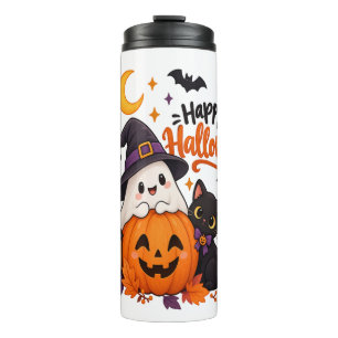 Bouteilles Isothermes Joli Joyeux Halloween Fantôme Citrouille Chat Noir