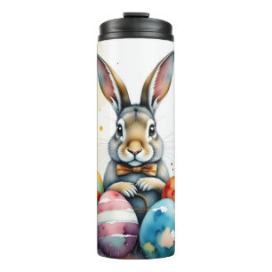 Bouteilles Isothermes Joli lapin de Pâques avec des œufs peints colorés