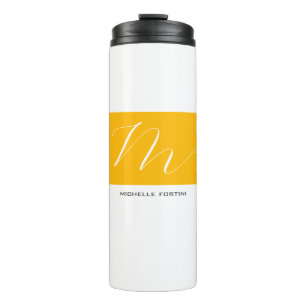 Bouteilles Isothermes Joli Monogramme Jaune Blanc Moderne Plaine