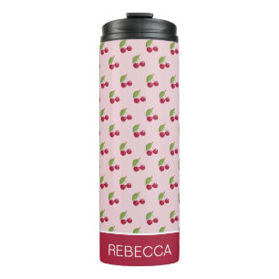 Bouteilles Isothermes Joli motif cerise rose personnalisé