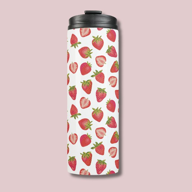 Bouteilles Isothermes Joli motif de fraise d'été (Strawberry Pattern thermal tumbler)