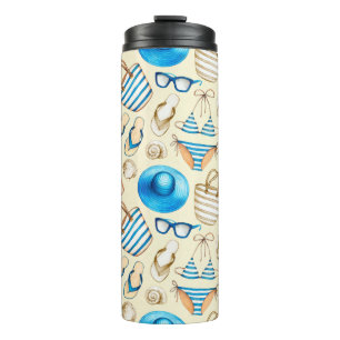 Bouteilles Isothermes Joli motif d'été avec lunettes, bikini, umbrel
